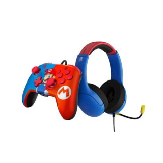 PDP SWITCH WIRED AIRLITE HEADSET & REMATCH CONTROLLER - MARIO BUNDLE